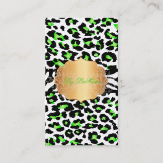 Tarjeta De Visita PixDezines queso verde neón + cebra