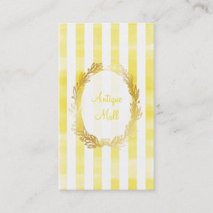 Tarjeta De Visita PixDezines rayas blancas/acuarela digital al limón