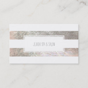 Tarjeta De Visita PixDezines rayas blancas/faux plata
