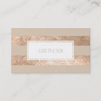 Tarjeta De Visita PixDezines rayas/hoja de falso champagne rosa