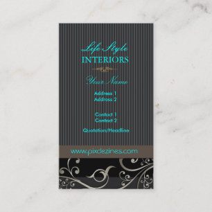 Tarjeta De Visita PixDezines Remolinos ornamentales + franjas / colo