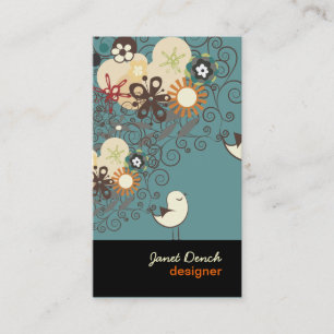 Tarjeta De Visita PixDezines Retro Chicks+Espirales