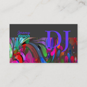 Tarjeta De Visita PixDezines Retro DJ+remolinos disco