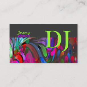 Tarjeta De Visita PixDezines Retro DJ+remolinos disco