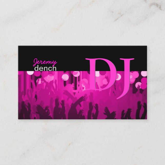 Tarjeta De Visita PixDezines Retro DJ+salón de baile (Anverso)