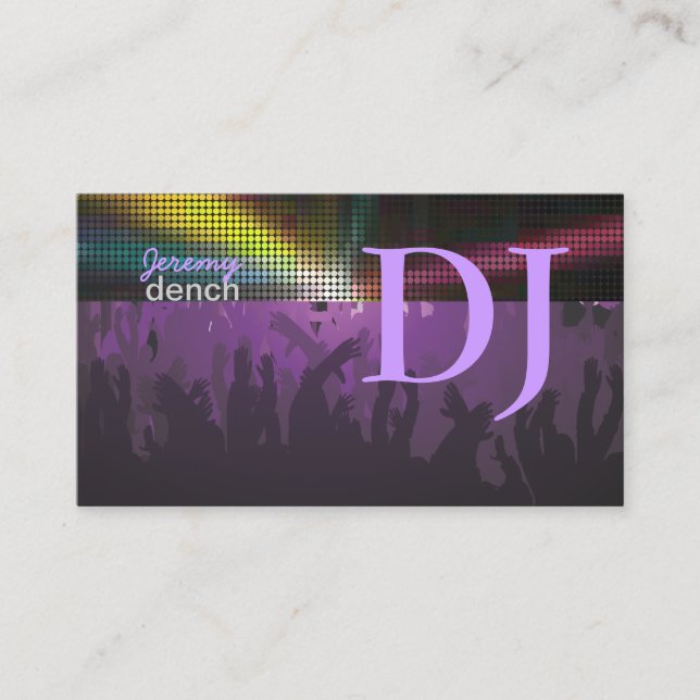 Tarjeta De Visita PixDezines Retro DJ+salón de baile (Anverso)