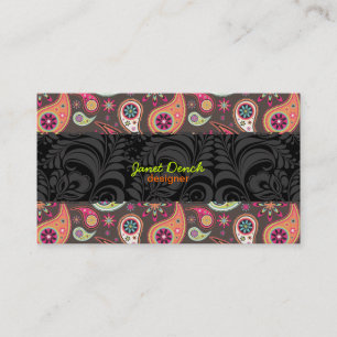 Tarjeta De Visita PixDezines Retro Paisley
