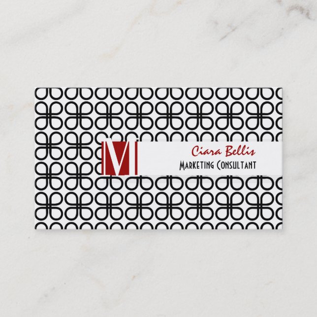 Tarjeta De Visita PixDezines Ropa Retro Blanco + Negro (Anverso)
