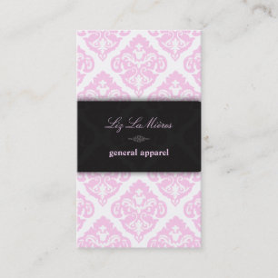 Tarjeta De Visita PixDezines Rosa+Blanco Olivia Damask/fondo de bric