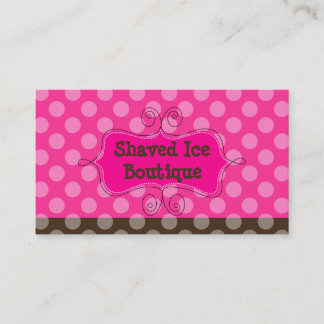 Tarjeta De Visita PixDezines Rosa Caliente + Lunares de Chocolate