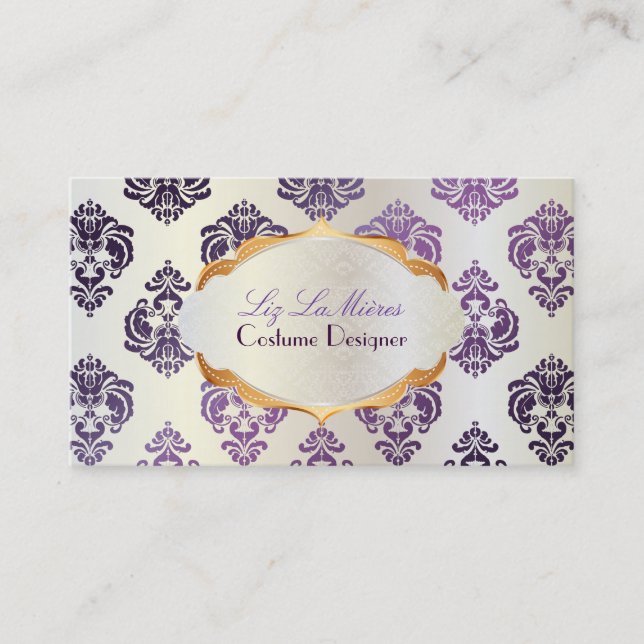Tarjeta De Visita PixDezines rossellini damask/plum+perla (Anverso)