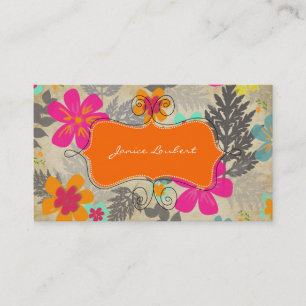 Tarjeta De Visita PixDezines selva hawaiana/fondo vintage