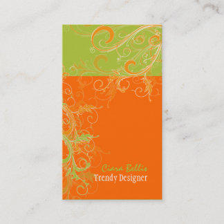 Tarjeta De Visita PixDezines Swirls /grannysmith+tangerina