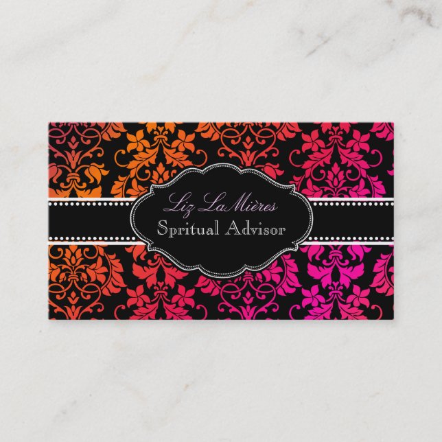 Tarjeta De Visita PixDezines Tanza Damask/DIY fondo (Anverso)
