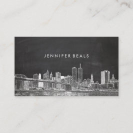 Tarjeta De Visita PixDezines Torres Gemelas NYC Skyline/Chalkboard