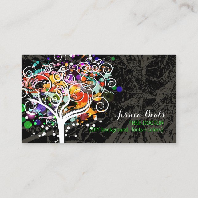 Tarjeta De Visita PixDezines Trimmers de Árbol Grunge (HH) H (Anverso)