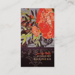 Tarjeta De Visita PixDezines Tuscanini retro floral + merlot