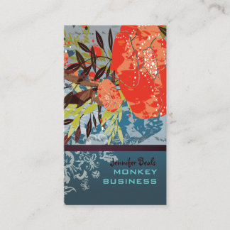 Tarjeta De Visita PixDezines Tuscanini retro floral + verde azulado