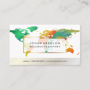 Tarjeta De Visita PixDezines va global/mapa de palabras acuarela