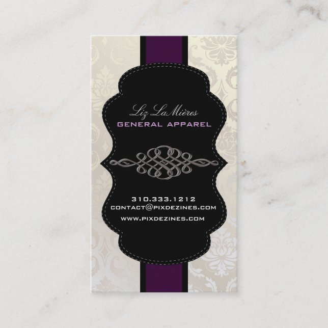 Tarjeta De Visita PixDezines Vendome Damask (Anverso)