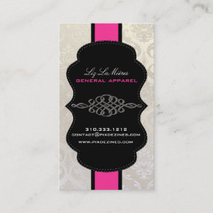 Tarjeta De Visita PixDezines Vendome Damask, Perla Stock