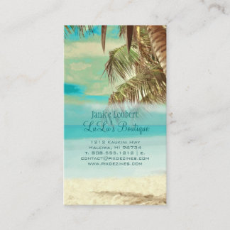 Tarjeta De Visita PixDezines Vieja escena de playa hawaiana