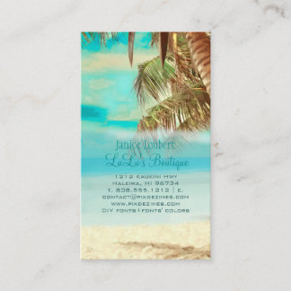 Tarjeta De Visita PixDezines Vieja escena de playa hawaiana