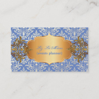 Tarjeta De Visita PixDezines vintage azul céline damasco