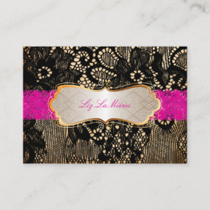 Tarjeta De Visita PixDezines VINTAGE ENCAJE NEGRO/PERMINGAMINO