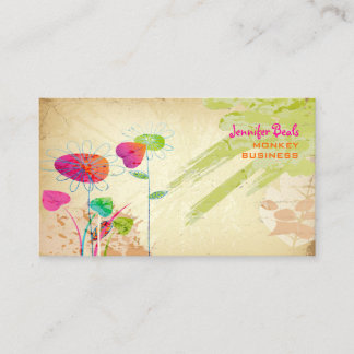 Tarjeta De Visita PixDezines Vintage Grunge Floral ♥♥♥♥