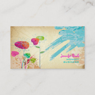 Tarjeta De Visita PixDezines Vintage Grunge Floral ♥♥♥♥