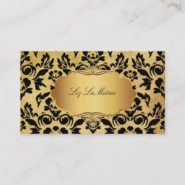 Tarjeta De Visita PixDezines VINTAGE HAUTE COUTOUR DAMASK (Anverso)
