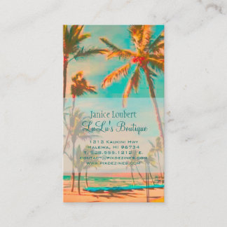 Tarjeta De Visita PixDezines Vintage Hawaiian Beach Scene