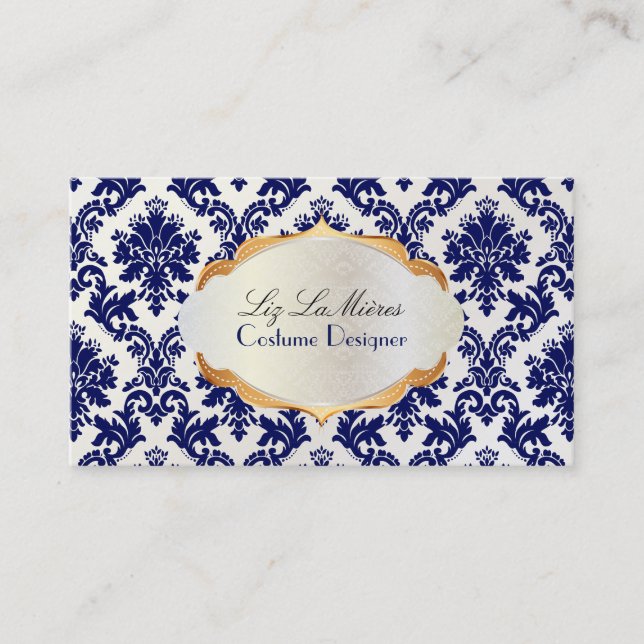 Tarjeta De Visita PixDezines vintage la paloma damask (Anverso)