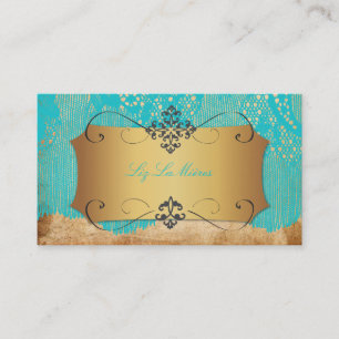 Tarjeta De Visita PixDezines Vintage Lace-Up/blue