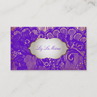 Tarjeta De Visita PixDezines Vintage Lace-Up/púrpura