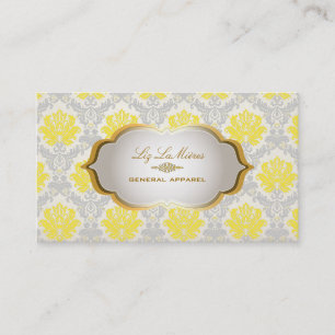 Tarjeta De Visita PixDezines vintage piqué damasco/amarillo+gris