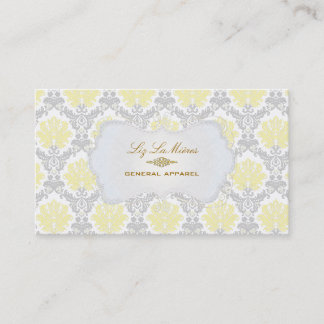 Tarjeta De Visita PixDezines vintage piqué damasco/amarillo+gris