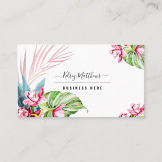 Tarjeta De Visita PixDezines Watercolor Rosa Kona Cymbidium