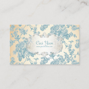 Tarjeta De Visita PixDezinves rosas azules/en toile/fondo DIY