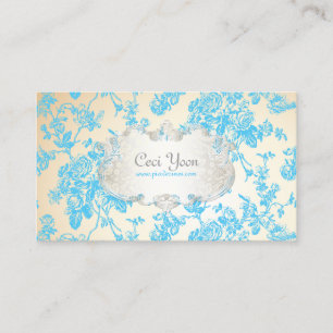 Tarjeta De Visita PixDezinves rosas en mosaico/azul/fondo DIY