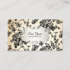 Tarjeta De Visita PixDezinves rosas negros/en toile/fondo DIY