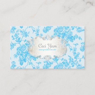 Tarjeta De Visita PixDezinves toile/rosas azul acuático/fondo DIY