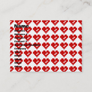 Tarjeta De Visita Pixel Heart 8 Bit Love