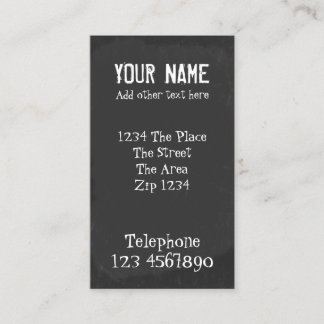 Tarjeta De Visita Pizarra con efecto del texto de la tiza