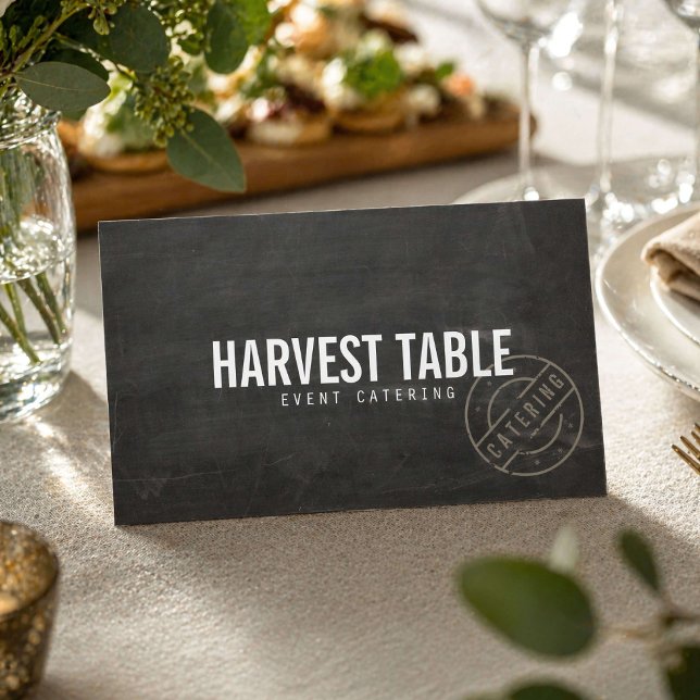 Tarjeta De Visita Pizarra de Catering Rústico (Subido por el creador)