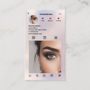Tarjeta De Visita Pizarra de fotos de Instagram con pestañas y dient