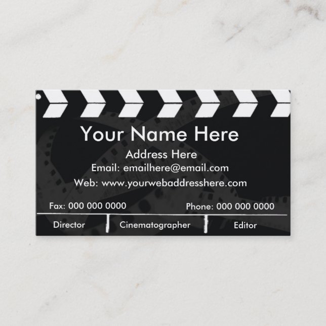 Tarjeta De Visita Pizarra de la película (Anverso)