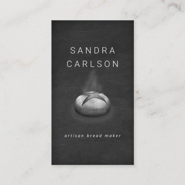 Tarjeta De Visita pizarra de panadería artesanal  (Anverso)