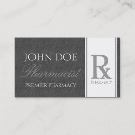 Tarjeta De Visita Pizarra gris oscuro de la farmacia de la